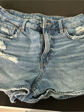 American Eagle Light Wash Distressed Denim Shorts